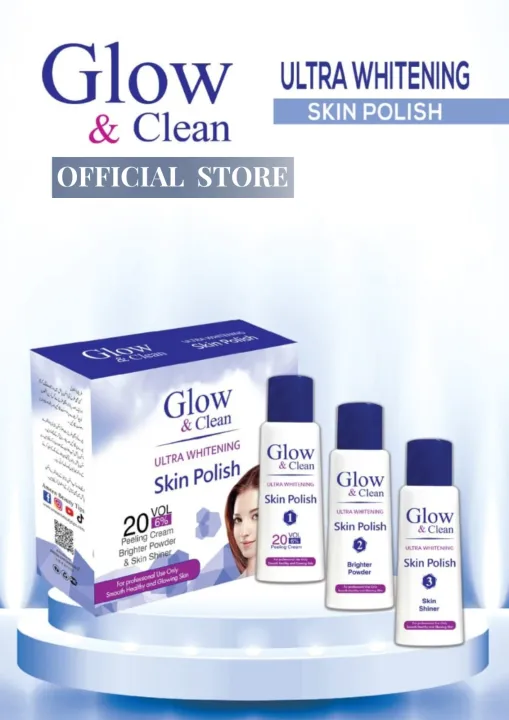 Glow and Clean Skin Polish ( Peeling Cream, Brighter Powder & Skin Shiner )