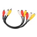 New 3 RCA Male To 6 RCA Female Plug Splitter TV DVD Video Adapter AV Cable. 