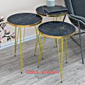 1 Piece / Set of 3 Round Coffee Table High Gloss Nesting End Tables - Round Wood Stacking Coffee Side Accent Tables with Metal Legs for Living Room, Home Office, Nightstands for Bedroom, Sturdy Easy Assembly - 3 Piece Modern Nesting Table Living Room. 
