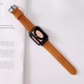 For OPPO Watch 41mm Plain Weave Leather Watch Band. 