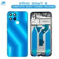 Infinix Smart 6 Housing Middle Frame With Side Button and Camera Lens Complete Body Casing Replacement For Smart 6 - Blue. 