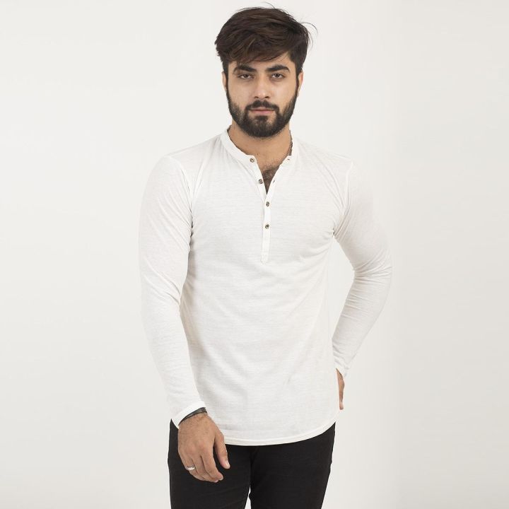 Mens plain white long sleeve t shirt best sale