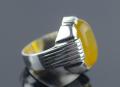 Mens Yemeni Zard Aqeeq Sterling Silver 925 Yellow Onyx Ring Yellow Carnelian Ring Zard Aqiq Ring Yemen Hakik Ring Natural Yellow Agate Ring Chandi Ring Original Gemstone Ring. 