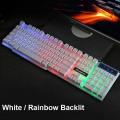 Wired Gaming Keyboard Mechanical Feeling Backlit LED color Keyboards USB 104 keys Original. 