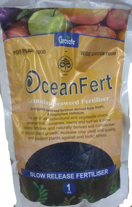 OceanFert Granular Seaweed Fertiliser 1Kg - New Packing - Made in New Zealand 100pc Organic Seaweed for Organic Gardening -1kg