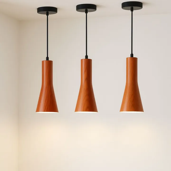 Wooden Lamp set 3/pcs Wood Pendant Lamp Handcrafted Sheesham Wood ...