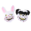 Halloween Mask Bloody Killer Rabbit Mask Teddy Bear  Plush Cosplay Horror Mask-Angelia. 