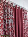 3 Pcs Leather Printed Curtain. 