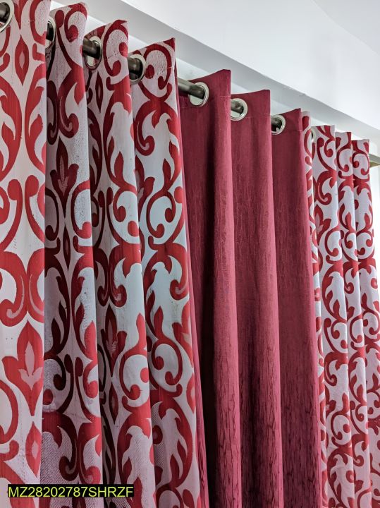 3 Pcs Leather Printed Curtain