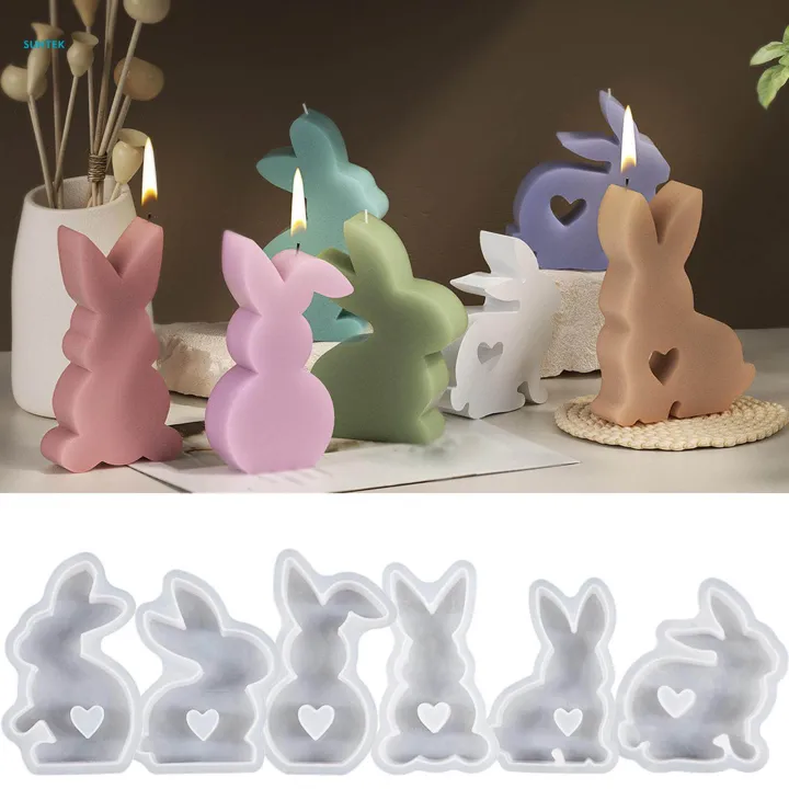 Rabbit Candle Silicone Model Candle Making Model Easter Bunny Candle ...