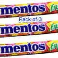 Mentos Chew Candy Fruit Pack of 3 - weight 37.5 gram each. 