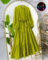 New Casual Frill Style Panel Work Long Frock For Women. 