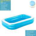 8.5 Feet Swimming Pool For Kids Rectangle Bestway 8 foot Inflatable Large Kids & Family Swimming Pool Summer Season Pools Party With Inflatable Vinyl Deep Swimming Pool with 20 Inch depth 5 foot width & 8.6 ft length Code: 54006. 