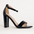 Women's Fashion Block Heel Sandals in Black, Maroon, Red, Blue, White, Light Pink, Silver, and Golden. 