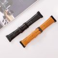 For OPPO Watch 41mm Plain Weave Leather Watch Band. 