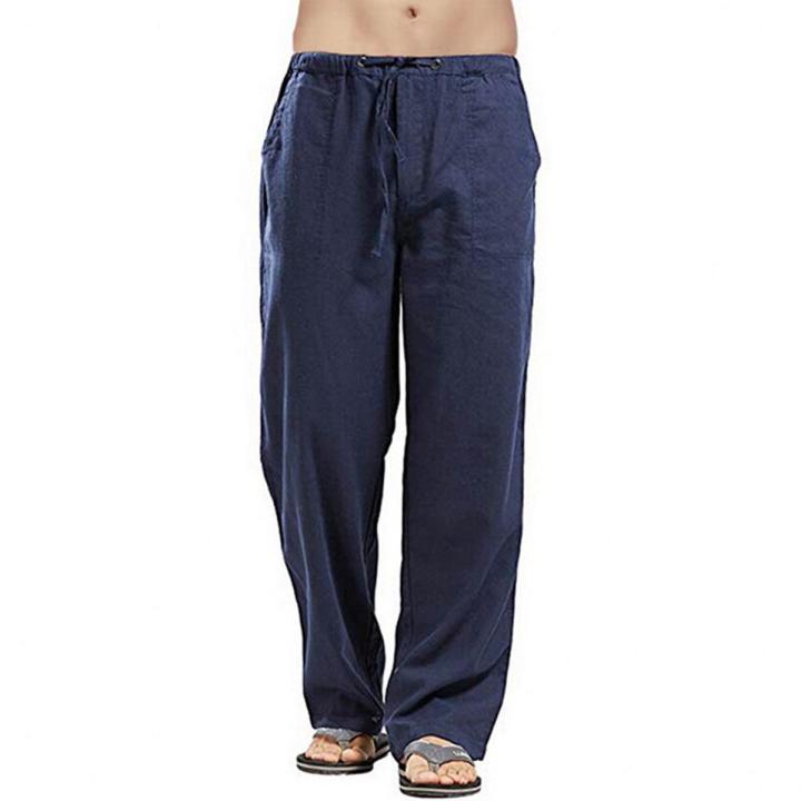 Linen Trousers for Men Wide Cargo Pants Summer Oversize Plus Size Linens Streetwear Spring Harajuku Men's Clothing