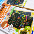 Pack of 2 Rainbow magic scratch note book Magic note book Magic Book Colourful note book with wooden Stick size 10 cm x 14 cm 10 Sheets for girls and boys. 