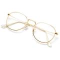 New Design Half Round Transparent Stylish Glasses with Golden Frame For Men/Women. 