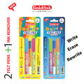 Goldfish Kids Felt Pen with Erasable Blue Ink - (2 Felt Pen with 1 Ink Remover in Blister Pack) -  2 Colourful Blister Packing. 