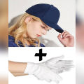 Pack of 2 Sun Block Cap And Gloves For Girls Blue. 