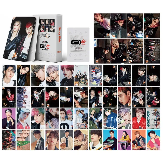 Lot Stray Kids - 55 Cartes Lomo + 100 Autocollants Aléatoires - Photocards Des Membres SKZ - Cadeau Fan Kpop STAY