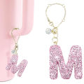 1Pc A-Z Shine Letter Pendant Accessories For Cup Pink Initial ID Keychain Handle Pendant For Girls Water Bottle Car Key Chain CDHBD. 