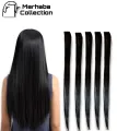 black colour single clip hair extension 5 single clip hair extensions for girls. 