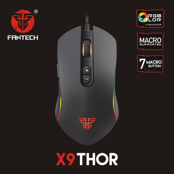 FANTECH X9 Thor Macro RGB Gaming Mouse With Adjustable 4800 DPI And 7 Buttons