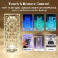 Crystal Diamond Lamp 16 Colors Changing with Remote Control USB Rechargeable Rose Light | Fancy Table Lamps for Home Decoration Gifts | For Drawing Room Corner / Floor & Bedroom Lampshade. 