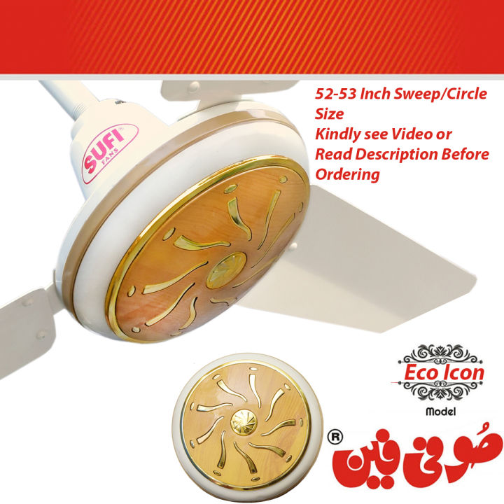 Sufi Fans SUFI Ceiling Fan - 2 Year Warranty - 52-53 Inch Circle/Sweep Size - Eco Model - Original Heavy Duty - Off White