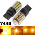 Etase 2X 7440 Canbus Super Bright Error Free LED Bulb for T20W21W 144 SMD Amber Reverse Tail Turn Signal Light. 