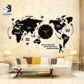 Sajaawat Bazaar | World Map Wall Clock I World Map Clock I World Clock I World Map I Wall Clock I Wooden Wall Clock I Wall clocks for bedroom I Wall Clocks for drawing room I Wooden Wall Clocks for bedroom. 