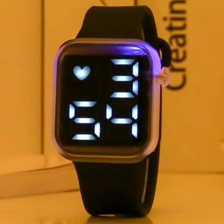 New Boys Men s Student Color Digital Silicone Watch Flashing Sports Rainbow LED Light Watch For Men Women Boys Girls Kids Daraz.pk