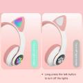Cat Ear Headphone STN 28 Bluetooth 5.0 Stereo Headset Audio Device Noise Canceling and Microphone Support TF Card Dual Connection with RGB Flashing Light. 