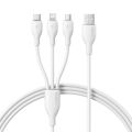 BASEUS 3-In-1 Charging Cable - Rapid Series USB To Micro/Lightning/Type-C Nylon Braided Cable - 3.5A - 1.2m. 
