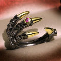 New teel Ring -Eagle Dragon Claw Halloween kull Ring -Men' Domineering Opening Rock  Jewelry. 