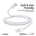 Sigma Card Cable Lightning (Iphone) 3A Charge + Sync 2in1 Fast Charging + Data Cable For Lightning supported all Devices. 
