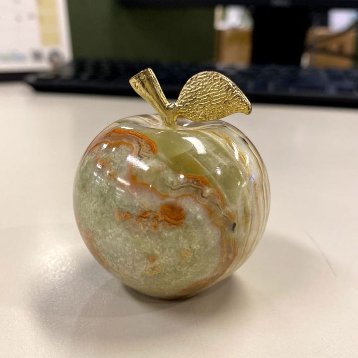 2 Inch Handmade Marble Apple Set - Decorative Paperweight for Home & Office