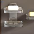 Soap Dish Holder Decorative Clear Soap Storage Rack for Bathroom Tub Counter. 