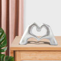 Heart Hand Model Romantic Heart Gesture Resin Statue for Home Office Wedding Decor Heart-shaped Gesture Statue. 