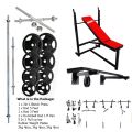 Pack Of 8 Bodybuilding Exercise Package- Home Gym Packages-fitness Strength training equipment - High Quality Iron Material - Home Body Building Gym Set for Men & Women With 3 in 1 Bench Press/Pull Up Bar 5 in 1/Weight Plates/Rods 3,5ft,  Dumbbell Rods. 