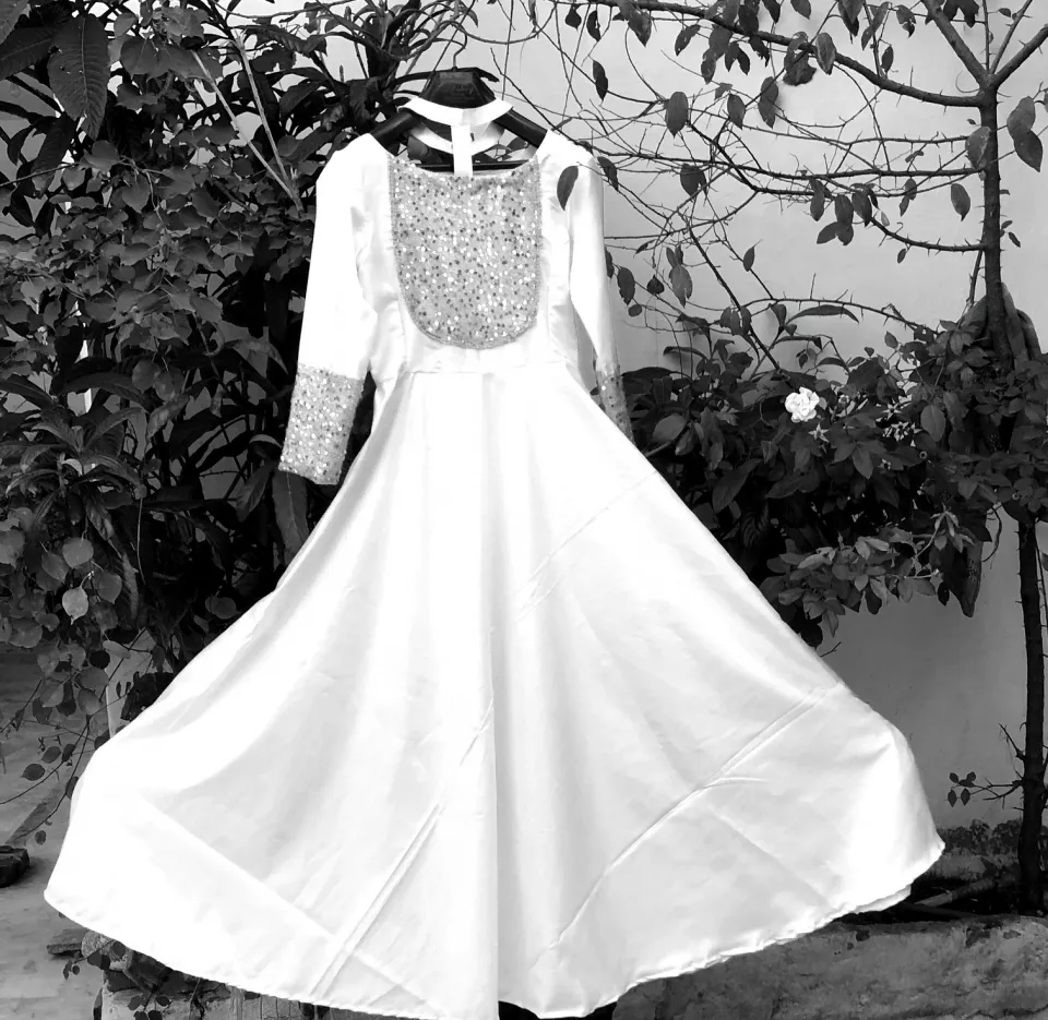 Long frock white hotsell