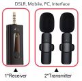 K35 - K36 Dual Wireless Microphone 3.5mm Wireless Lavalier Microphone Mic Universal Plug & Play for DSLR, Amplifier, Laptop, PC & Mobile for Audio Live Video Shooting, Streaming, Vlogging & Making Videos With Noise Cancellation. 