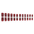 Red gold-rimmed pearls embellished autumn and winter white girl nail art student wear nail factory wear nail wholesale. 