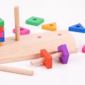 1 【Happier】 Wooden Block Matching Puzzle Game Montessori Game Educational Toy For Kids. 
