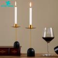 Green Home Desk Candlestick Simple Shape Wide Platform Candle Holder. 