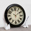 Hitco Round Wall Clock Emboss Number - 13.5x13.5" Stylish Wall Clock For Office and Homes -  Decorating Items for Home - Step Movement Fancy Wall Clock. 