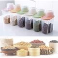 12Pcs (1-kg) Kitchen Dispenser with Lid Storage Box Plastic Rice Container Food Sealed Jar Cans For Kitchen Grain Dried Fruit Snacks,Hi Quality Product. 