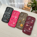 Infinix Note 10 – Cute Curl Silicone Fancy Girls Back Cover | Stylish Phone Case with 3D Mini Stickers for Kids & Ladies. 