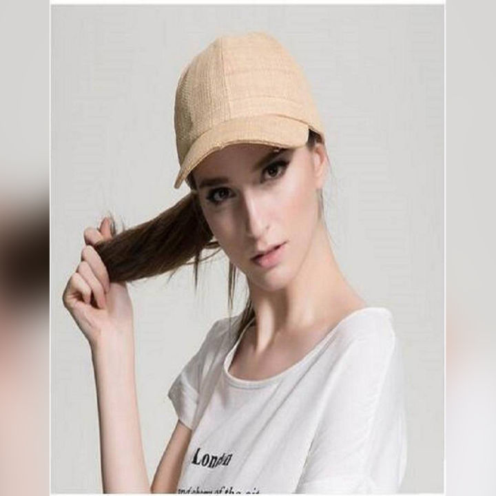 Plain Sun Block & Baseball P-Cap For Girls Brown
